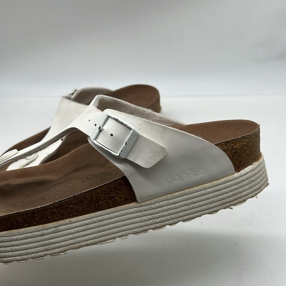 Papillio by Birkenstock White Gizeh Platform Sandals Shoes Size 40 Women’s US 9 - Picture 3 of 8